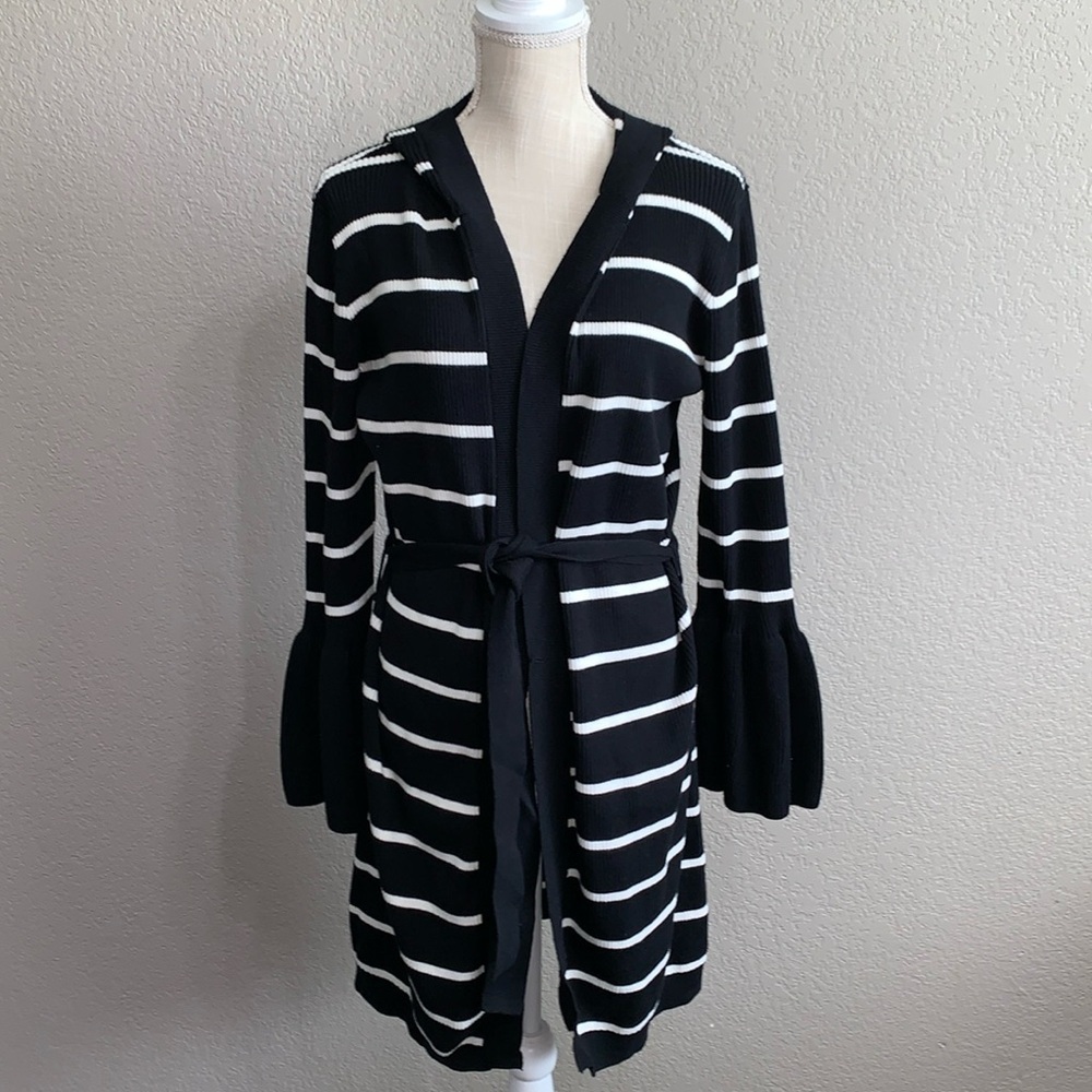 Chaser Rib Knit Hooded Cardigan Sz M